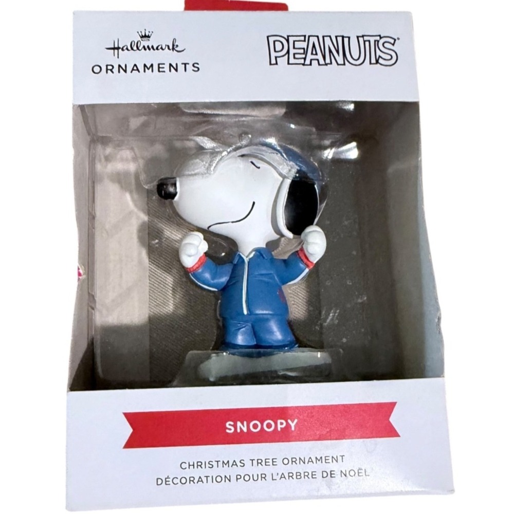 2025 Peanuts Hallmark Snoopy w Sweat Pants Christmas Tree Ornament New w Box
